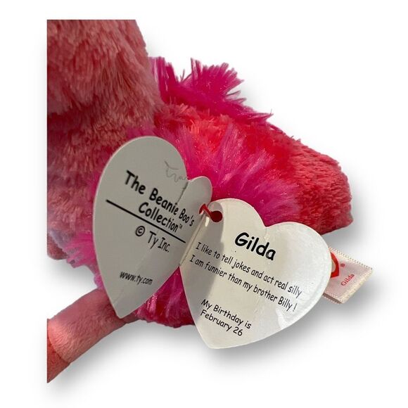 Ty Beanie Boos Gilda Pink Flamingo Stuffed Animal - Picture 3 of 5